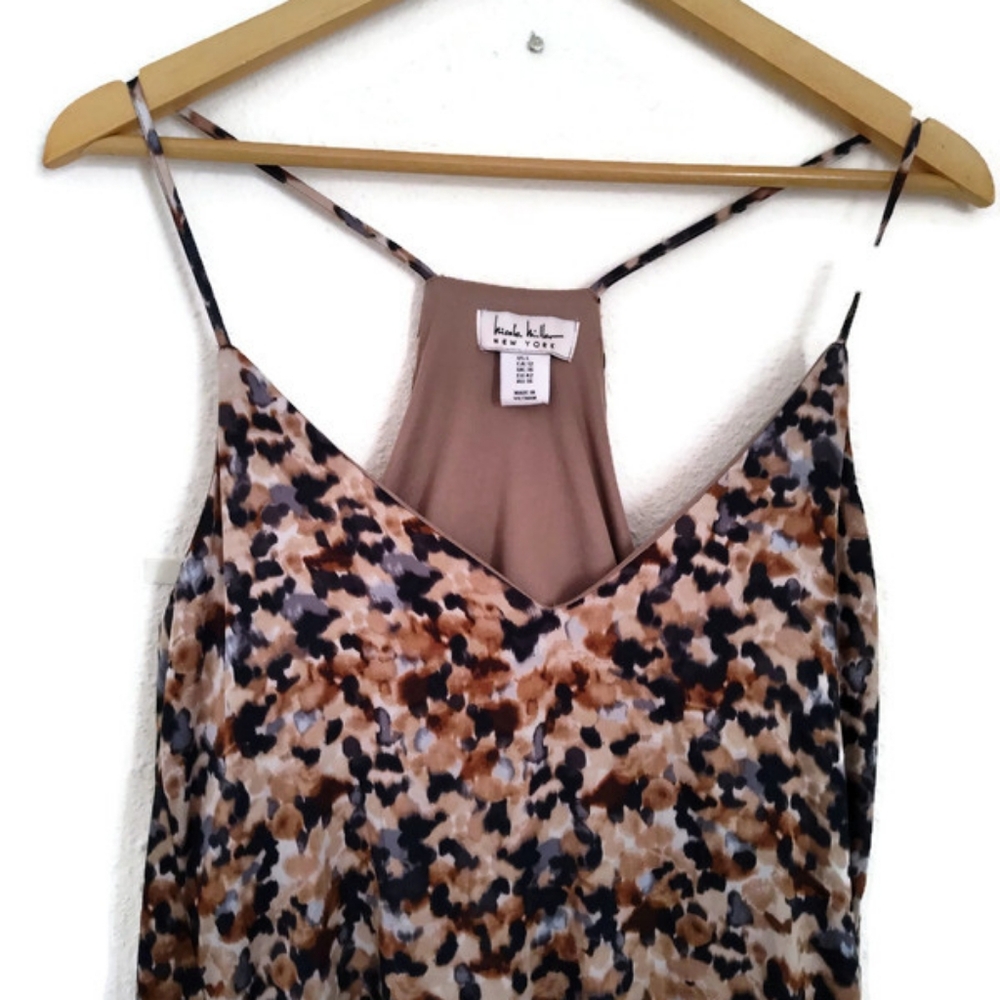 Nicole Miller Beautiful Artsy Spaghetti Straps Maxi Dress Size Large - Picture 3 of 4